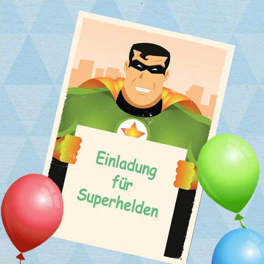 Kindergeburtstags Einladungen für Superhelden