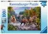 Ravensburger Rushing River Horses XXL 100pc Jigsaw Puzzle Puzzles;Children s Puzzles - Ravensburger