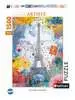 Puzzle N 1500 p - Tour Eiffel multicolore Puzzle Nathan;Puzzle adulte - Ravensburger