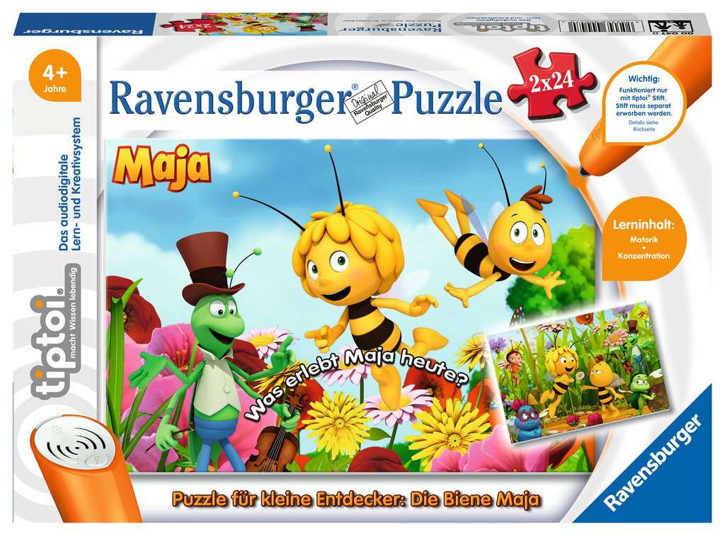 Biene Maja Puzzle RAVENSBURGER 00047 2 x 24 Teile Tiptoi 