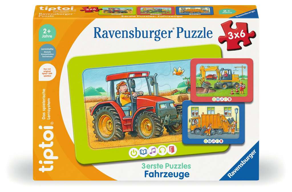 3 erste Puzzles: Fahrzeuge