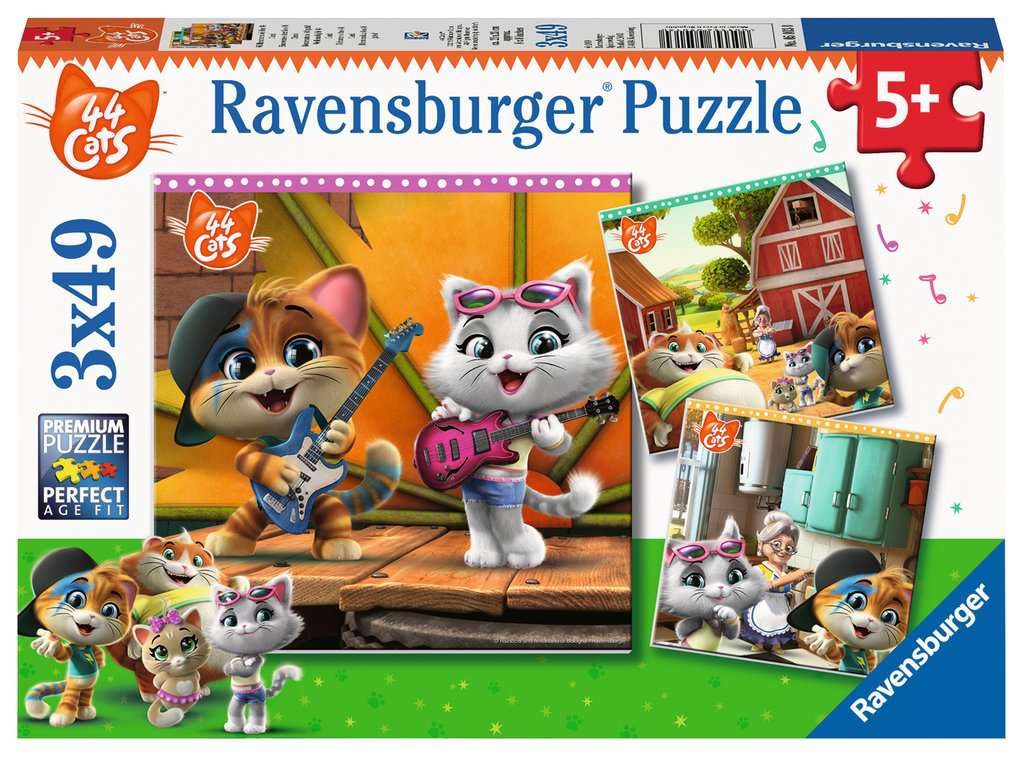 Ravensburger rompecabezas las piezas 3x49 dulce samtpfötchenrompecabezas para niños a partir de 5 años 
