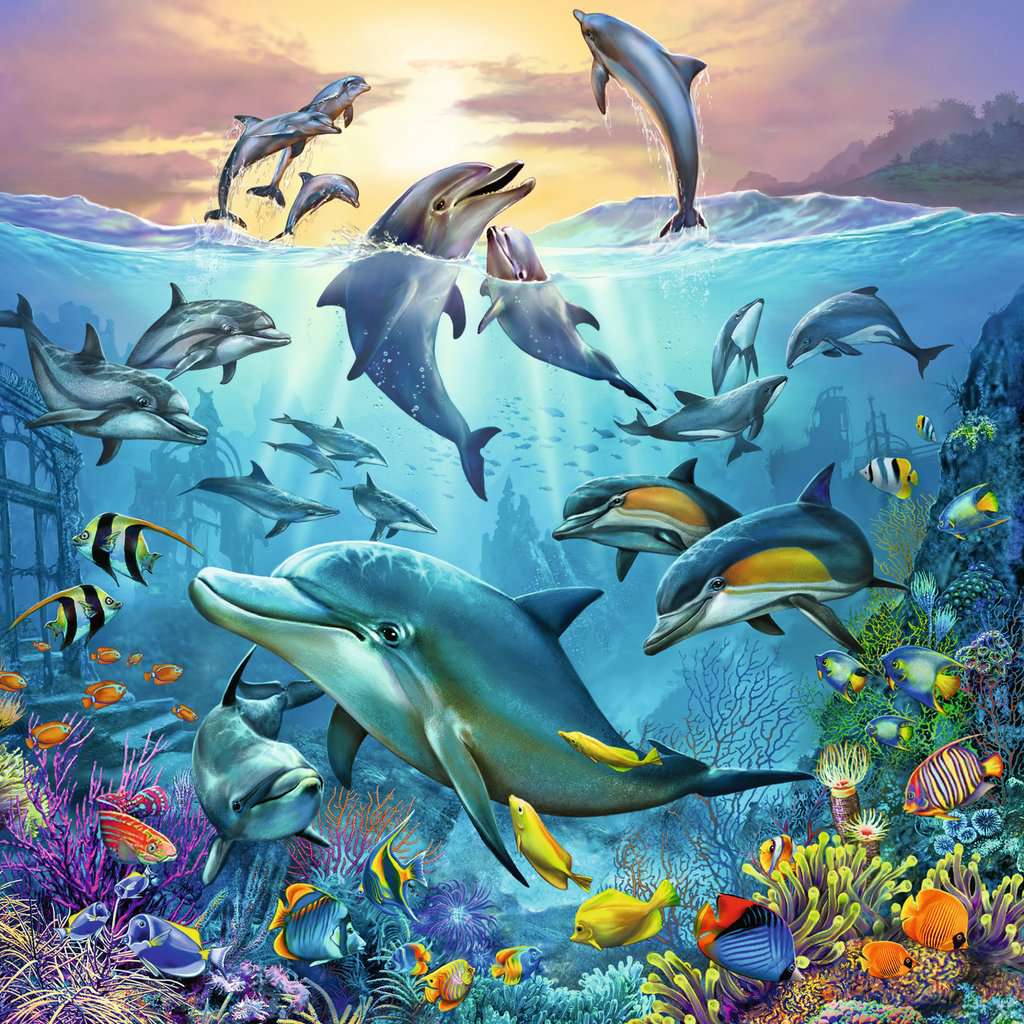 Ocean Fun 72 Piece Animal Jigsaw and Story Book Set Kid's Sea Life Puzzle 