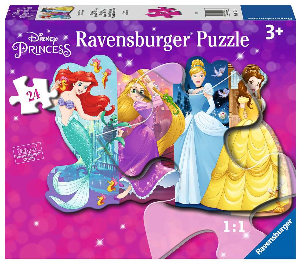 Brand New Disney Princess 24 Pc Puzzle Cinderella Ariel Rapunzel 