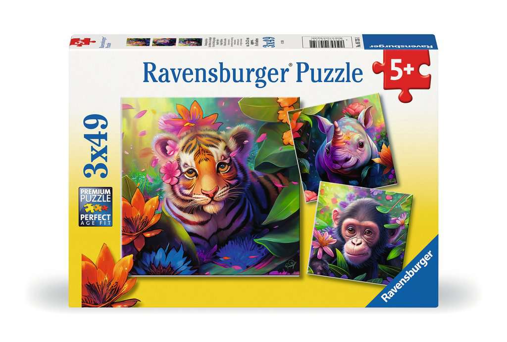 Ravensburger Jungle Babies 3X 49 Piece Jigsaw Puzzles