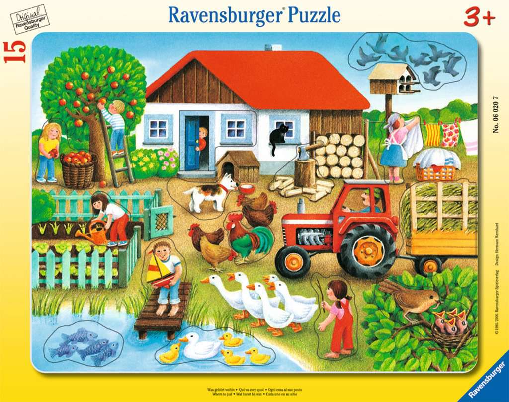 Ravensburger Rahmenpuzzle Ausflug in den Zoo15 Teile Kinder Puzzle ab 3 Jahre 