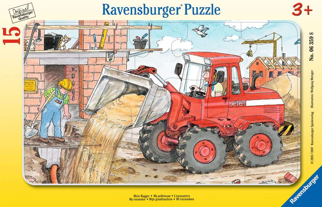 Ravensburger Kinderpuzzle Mein Feuerwehrauto 15 Teile Rahmenpuzzle ab 3 Jahren 
