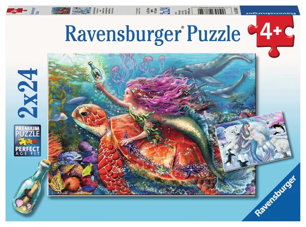 Ravensburger Mermaid New Ocean Friendship 200 Piece Jigsaw Puzzle Contemporary Puzzles Toys Hobbies