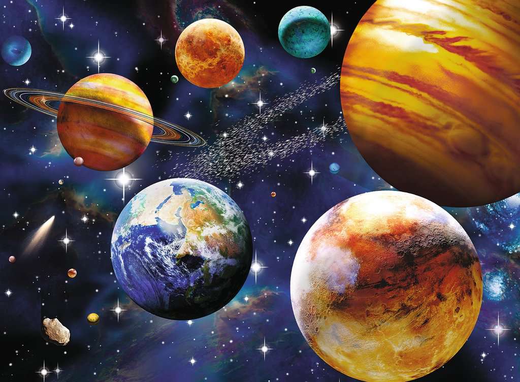 500 Piece Space Jigsaw Puzzle - Galaxy Planet Puzzle With Poster For Adults
