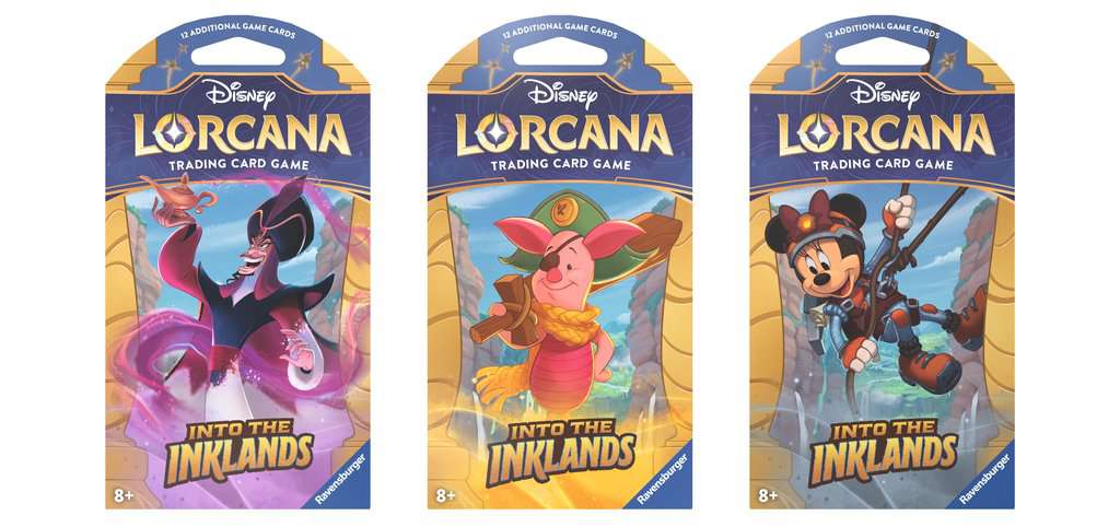 Ravensburger Disney Lorcana Tcg Into The Inklands Set 3 - 3 X Assorted Sleeved Boosters