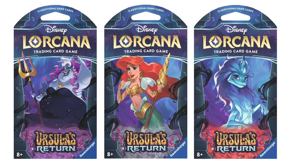 Ravensburger Disney Lorcana Tcg Ursula's Return Set 4 - 3 X Assorted Sleeved Boosters