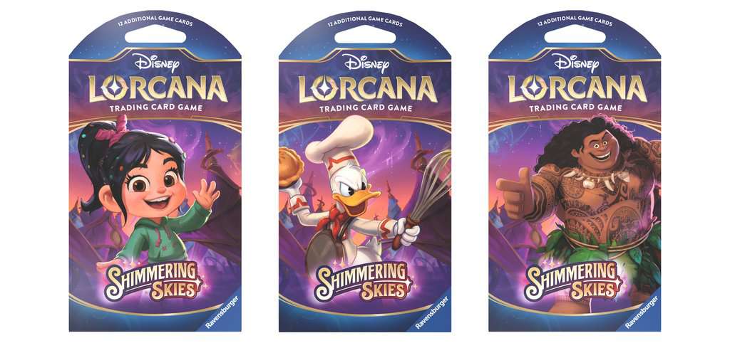 Ravensburger Disney Lorcana Tcg Shimmering Skies Set 5 - 3 X Assorted Sleeved Boosters