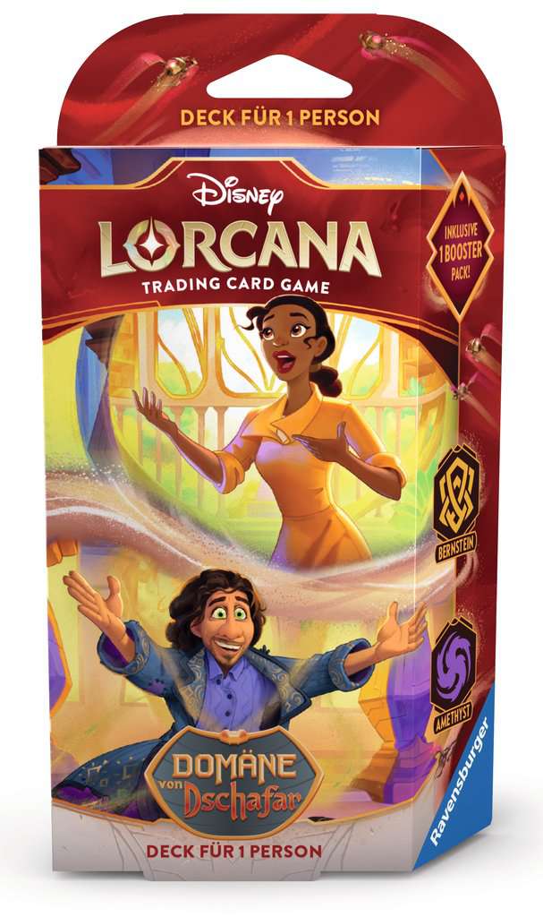 Disney Lorcana: Domäne von Dschafar - Bernstein und Amethyst Deck für 1 Person (Deutsch)