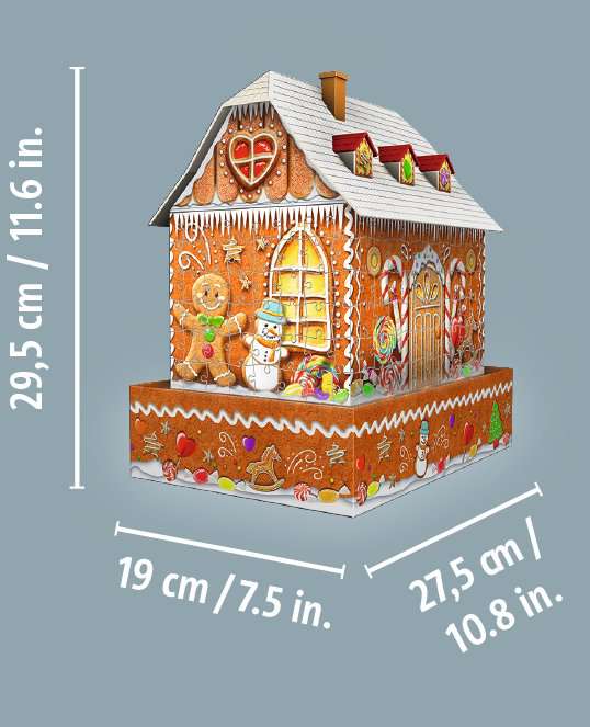BONUS 3D Puzzle Lebkuchenhaus bei Nacht ab 8 J mit Beleuchtung Ravensburger 