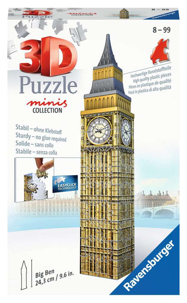 Ravensburger - Mini puzzle 3D Torre de Pisa, 3D PUZZLE