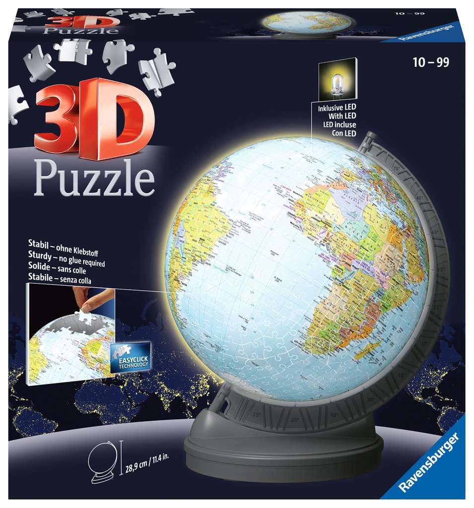 klein Metropolitan Uitvoerbaar Aarde met licht | 3D Puzzle Ball | 3D puzzels | Producten | nl | Aarde met  licht