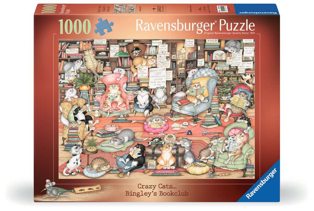 Ravensburger Women's Crazy Cats - Bookclub 1000 Piece Jigsaw Puzzle