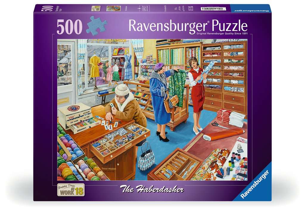 Ravensburger Women's Green/Blue Happy Days At Work No.18 - The Haberdasher 500 Piece Jigsaw Puzzle