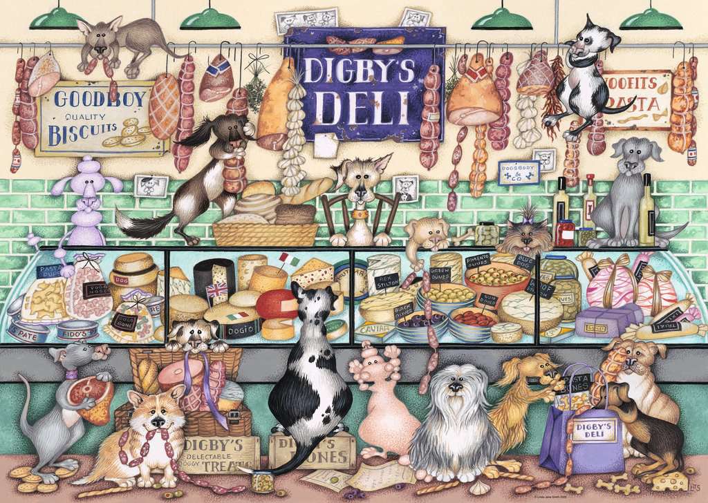 Ravensburger Women's Dapper Dogs No.1 - Digby’s Deli 1000 Piece Jigsaw Puzzle