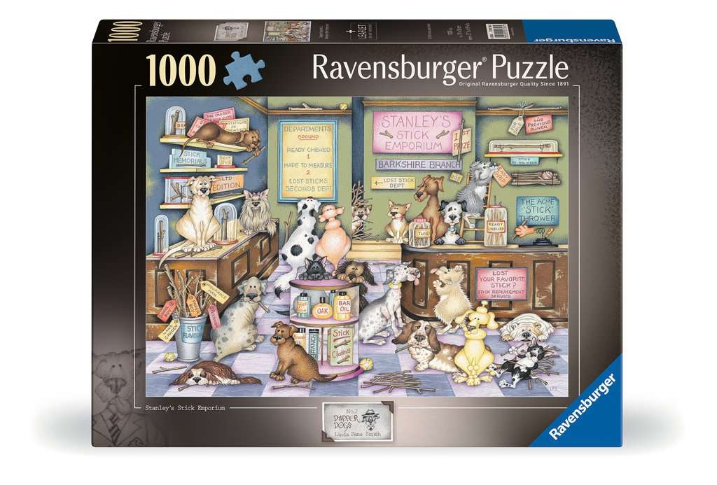 Ravensburger Women's Dapper Dogs No 2: Stanley’s Stick Emporium 1000 Piece Jigsaw Puzzle