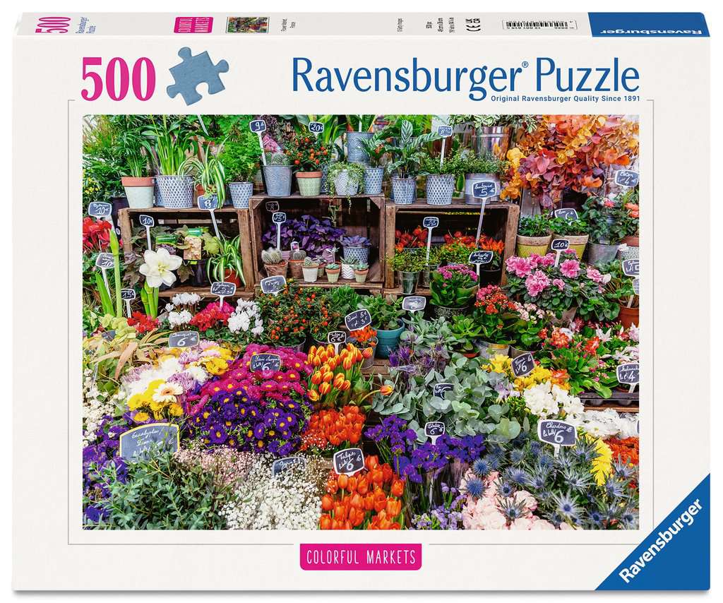 Ravensburger Women's Flower Market, France 500 Piece Jigsaw Puzzle
