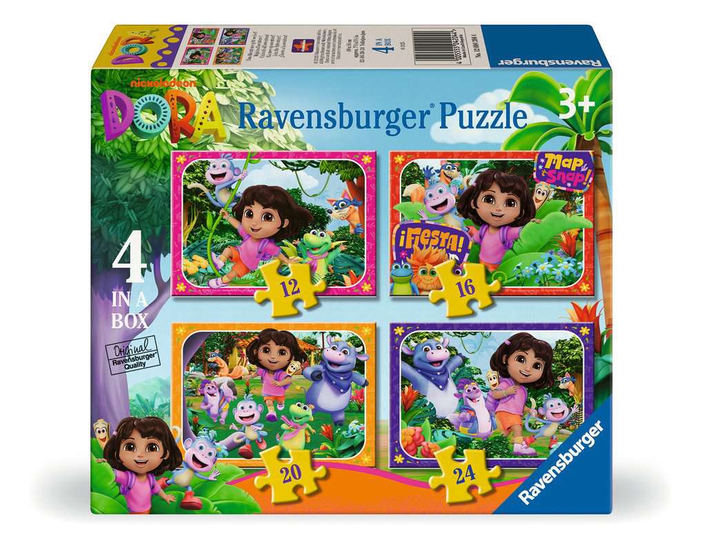 Ravensburger Boys Dora 4 In A Box (12, 16, 20, 24 Piece) Jigsaw Puzzles
