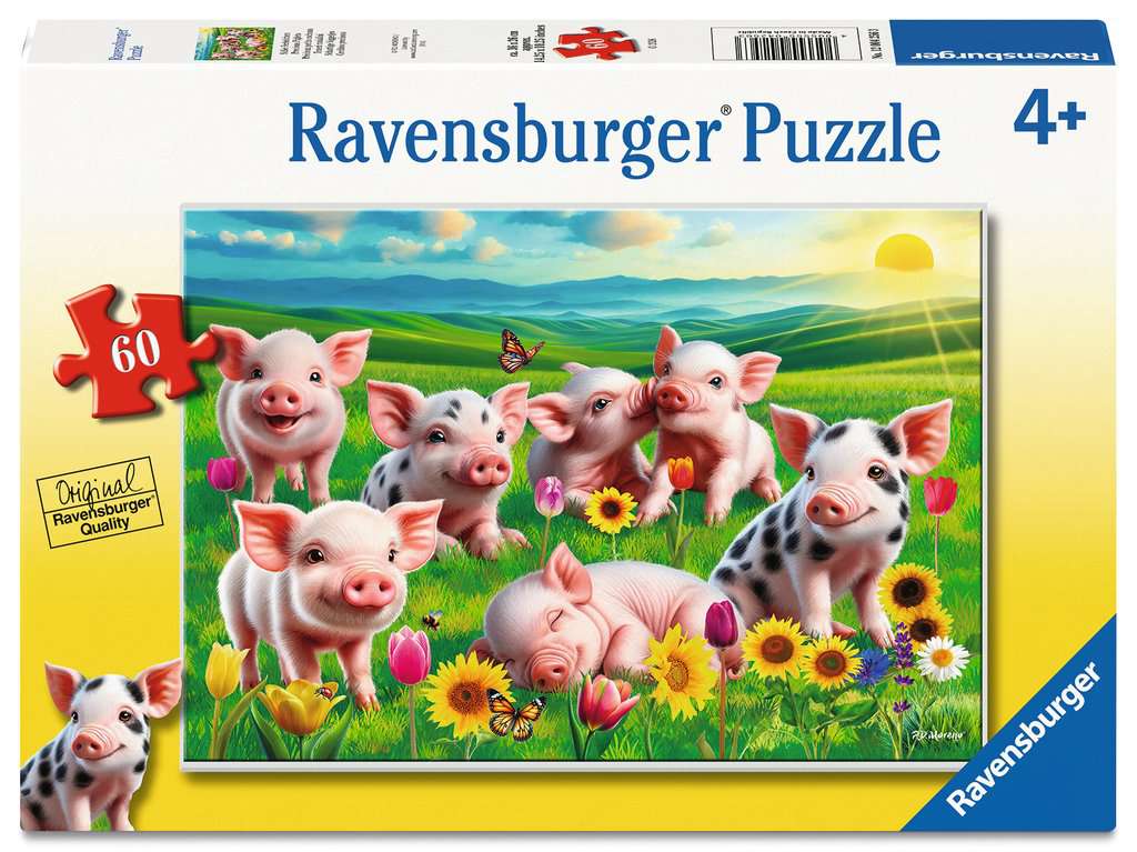 Ravensburger Boys Precious Piglets 60 Piece Jigsaw Puzzle