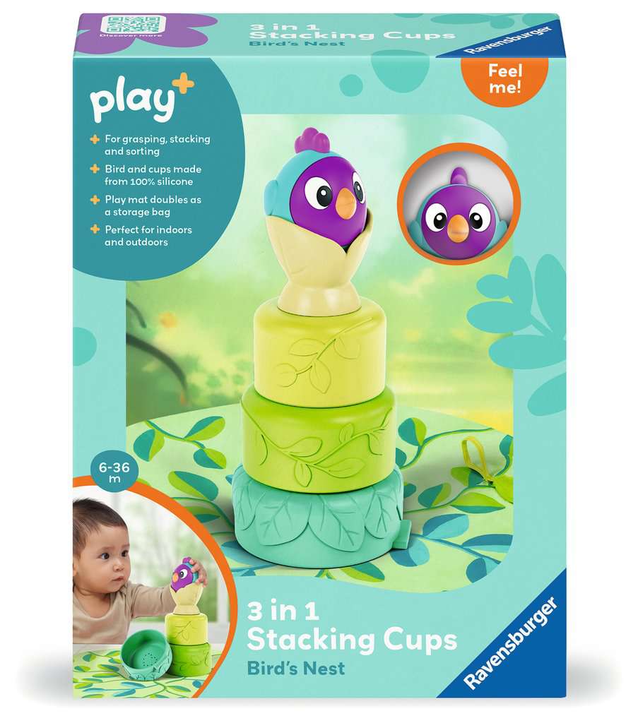 Ravensburger Play+ Infant & Toddler - 3-In-1 Stacking Cups - Bird's Nest