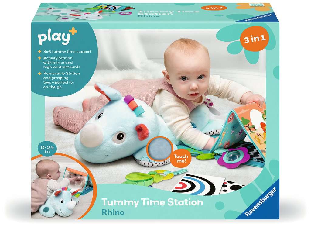 Ravensburger Play+ Infant & Toddler - 3 In 1 Tummy Time Activity Station - Rhino