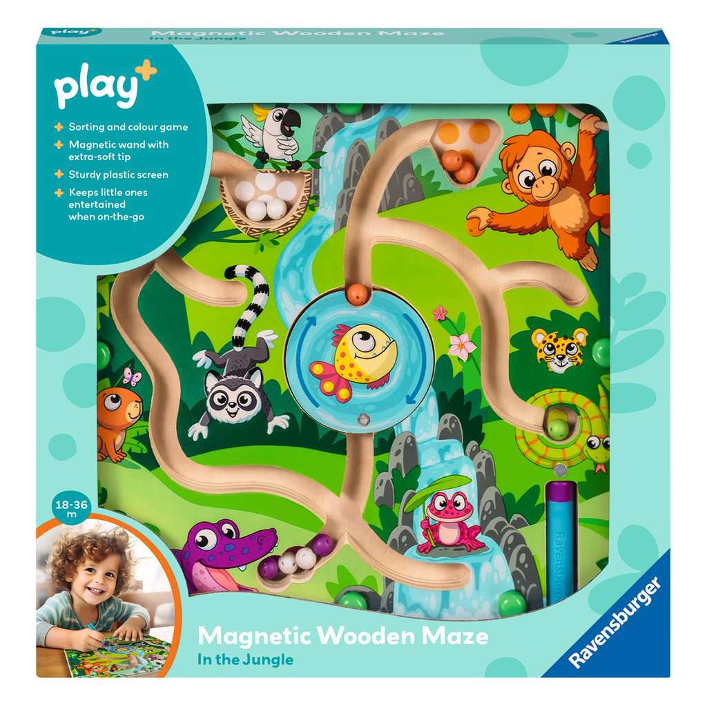 Ravensburger Play+ Infant & Toddler - Magnetic Wooden Maze - In The Jungle