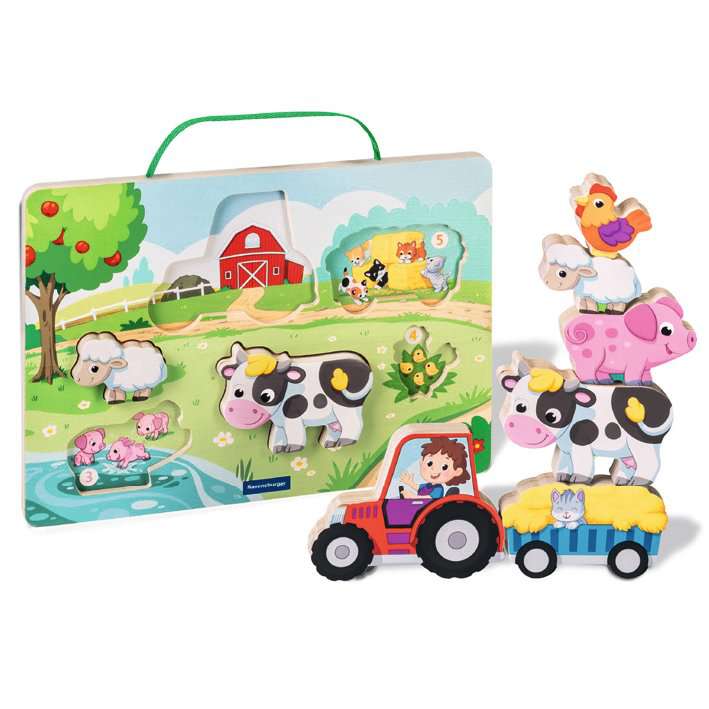 Magnetisches Holz-Zähl-Puzzle: Bauernhof