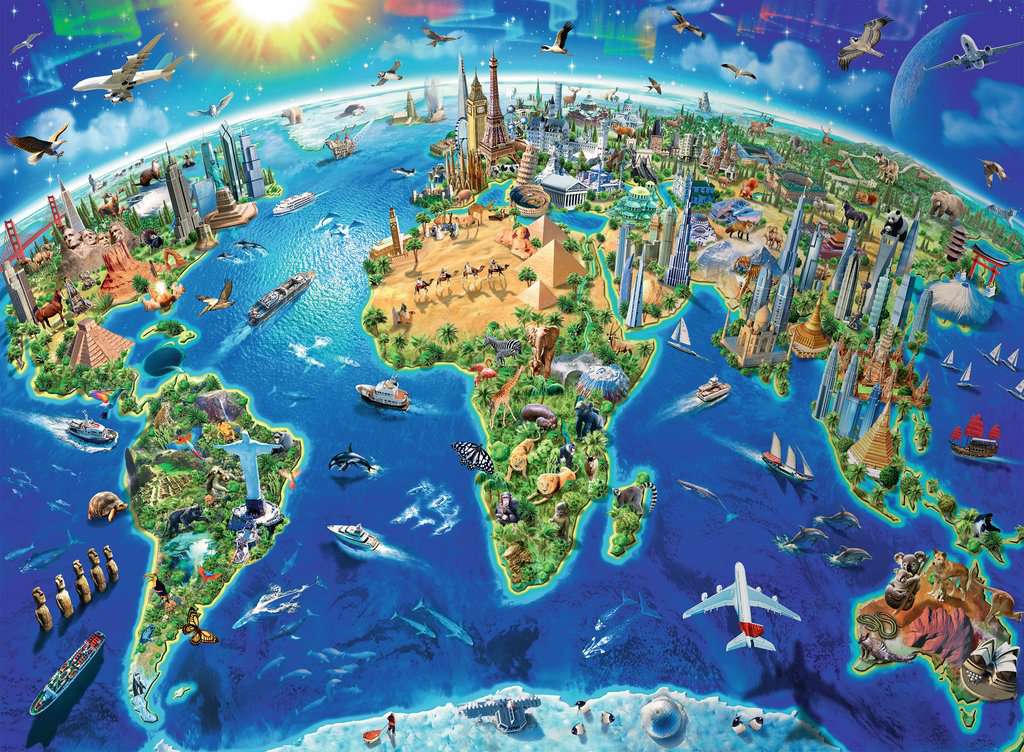 World Landmarks Map | Children's Puzzles | Jigsaw Puzzles Products World Map