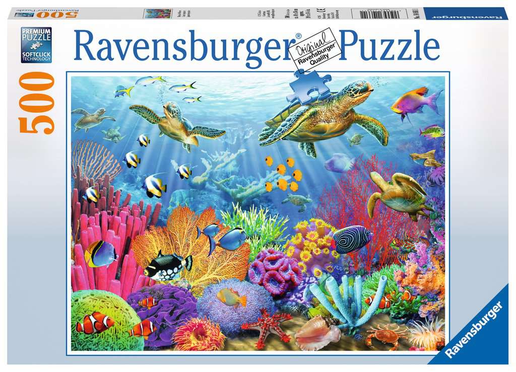 Ravensburger 14710 DOLPHINS IN THE CORAL REEF 500 Piece Jigsaw Puzzle 