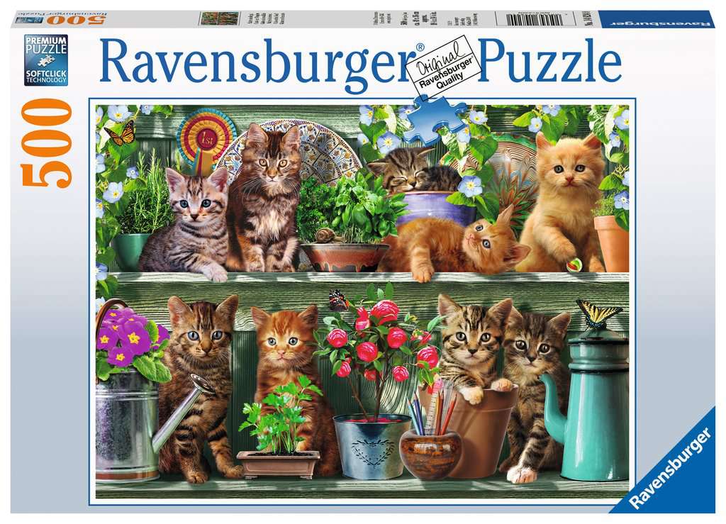 Erwachsenenpuzzle Puzzle 500 Teile  47,5 x 34 cm Katze mit Hut 