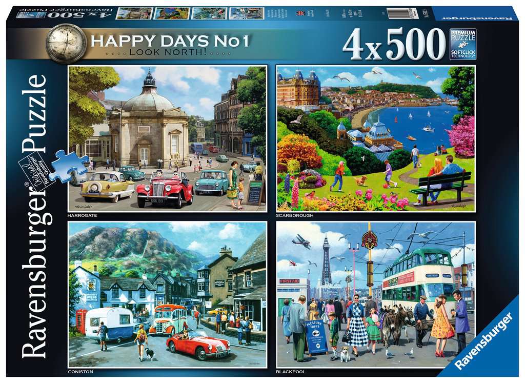 Ravensburger Women's Happy Days Collection No.1 Look North 4X 500 Piece Jigsaw Puzzle