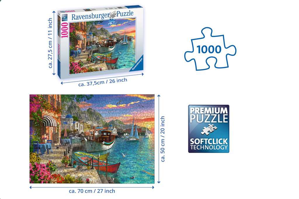 Puzzle 1000 Pz Pezzi Tramonto sul Ponte di Rialto New by Ravensburger 