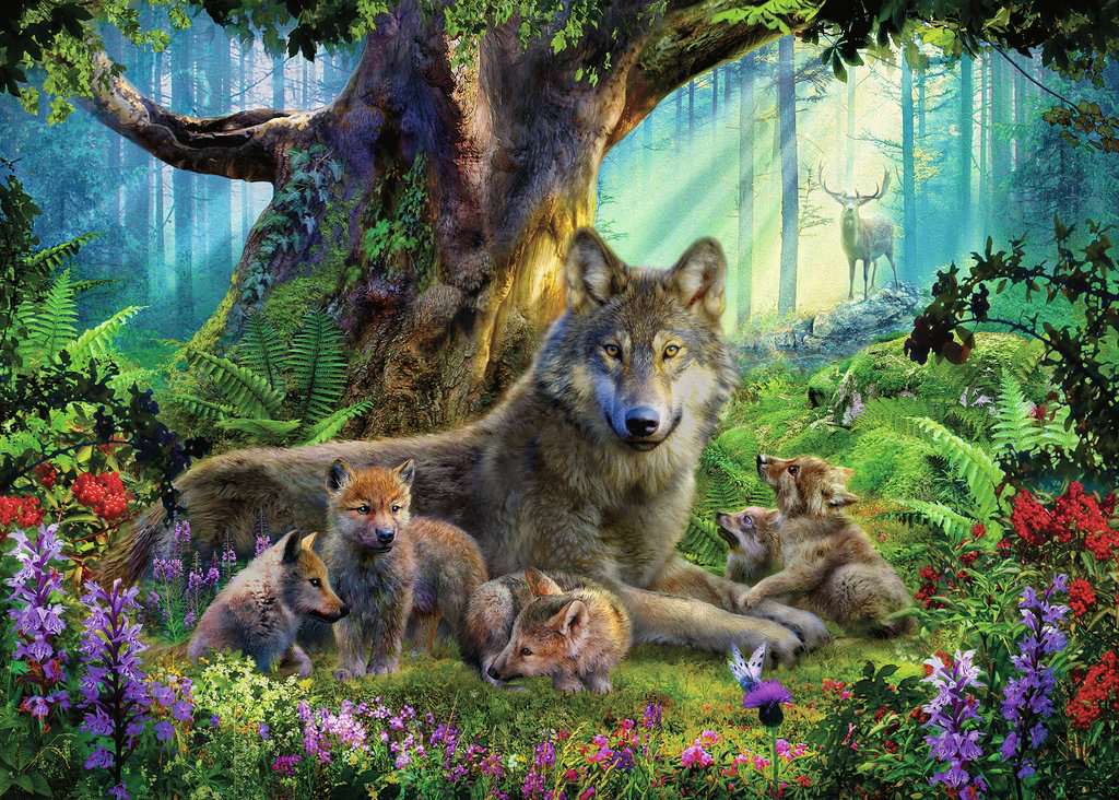 Wolves in the Forest 500 Piece Jigsaw Puzzle  d7 