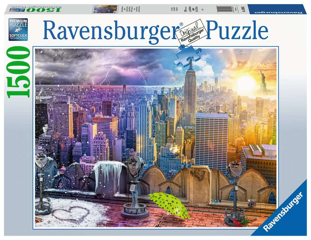 Ravensburger Puzzle 1500 Teile New York im Winter und Sommer Premium Puzzles 