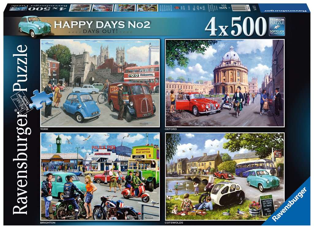 Ravensburger Women's Happy Days Collection No.2 Days Out 4X 500 Piece Jigsaw Puzzle