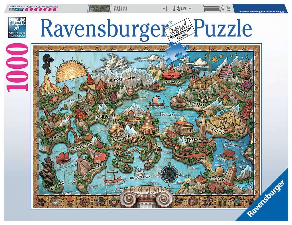 GEHEIMNISVOLLES Ravensburger Puzzle 16728-1000 Pcs. MYSTERIOUS ATLANTIS