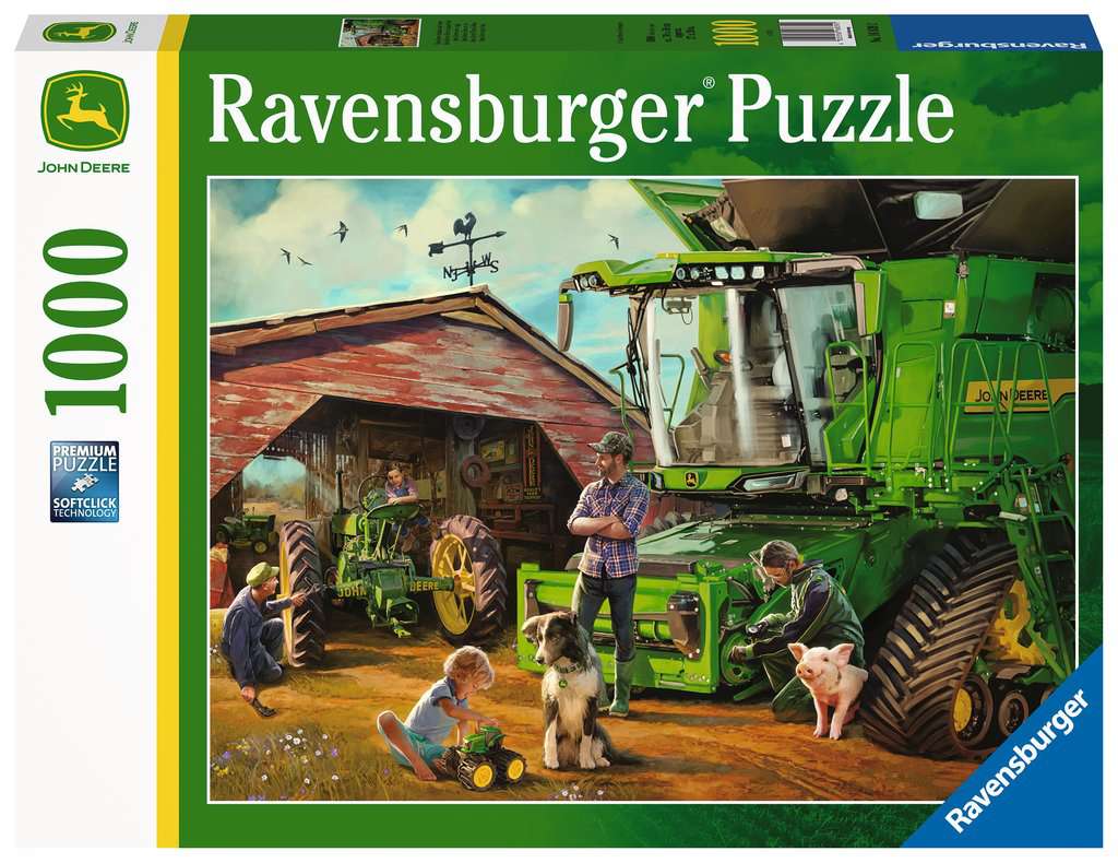 Ravensburger 16838 John Deere Work Desk 500 PC Large Format Puzzles for Adults Softclick Technology Means Pieces Fit Together Every Piece is Unique 
