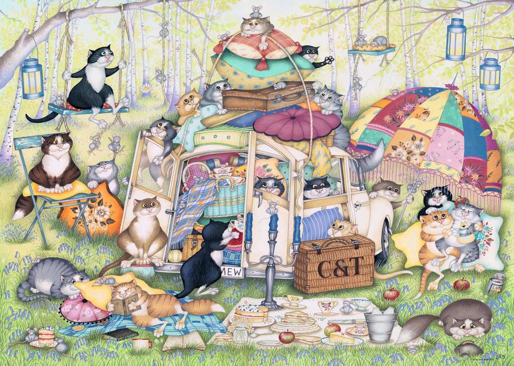 Crazy Cats - Lazy Summer Afternoon, 1000pc | Adult Puzzles 