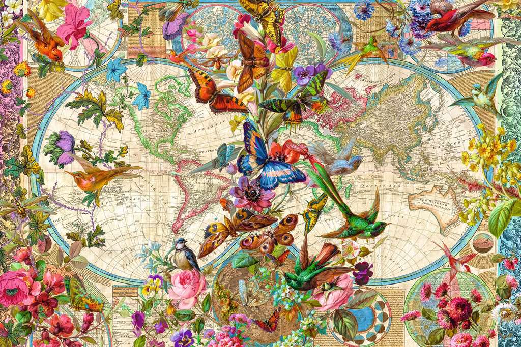 Flora en fauna wereldkaart | Puzzels volwassenen | | Producten | | Flora en fauna wereldkaart