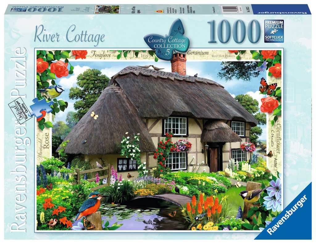 COUNTRY COTTAGE COLLECTION, River Cottage, 1000pc | Adult Puzzles ...