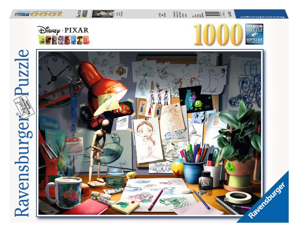 19432 Ravensburger Puzzle 1000 Disney/Pixar The Artist´s Desk Art.-Nr 