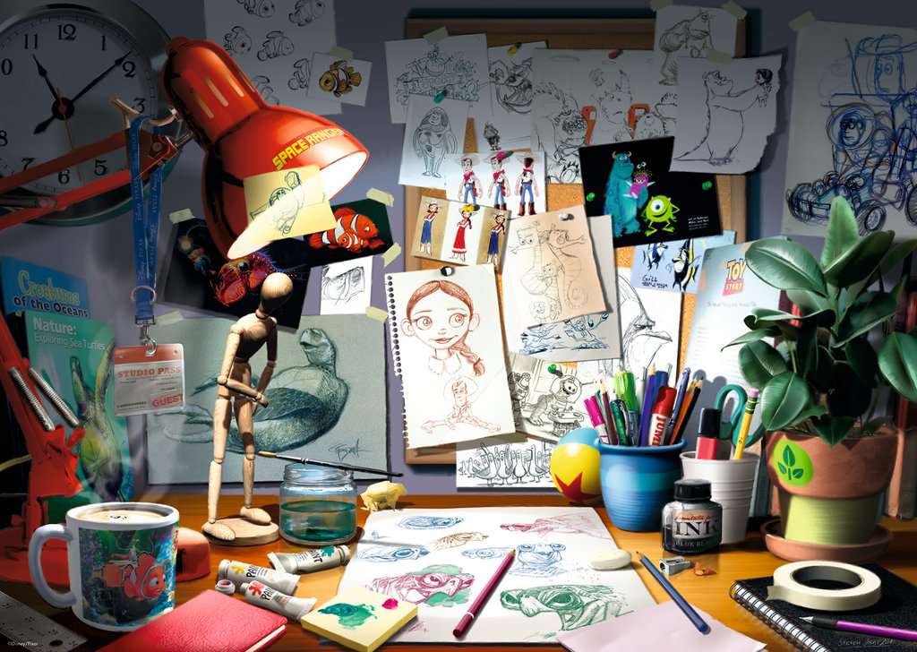 19432 The Artist´s Desk Art.-Nr Ravensburger Puzzle 1000 Disney/Pixar 