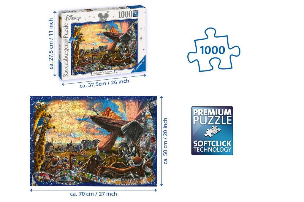 ca König der Löwen Puzzle Disney 1000 Teile 48 x 67cm King 