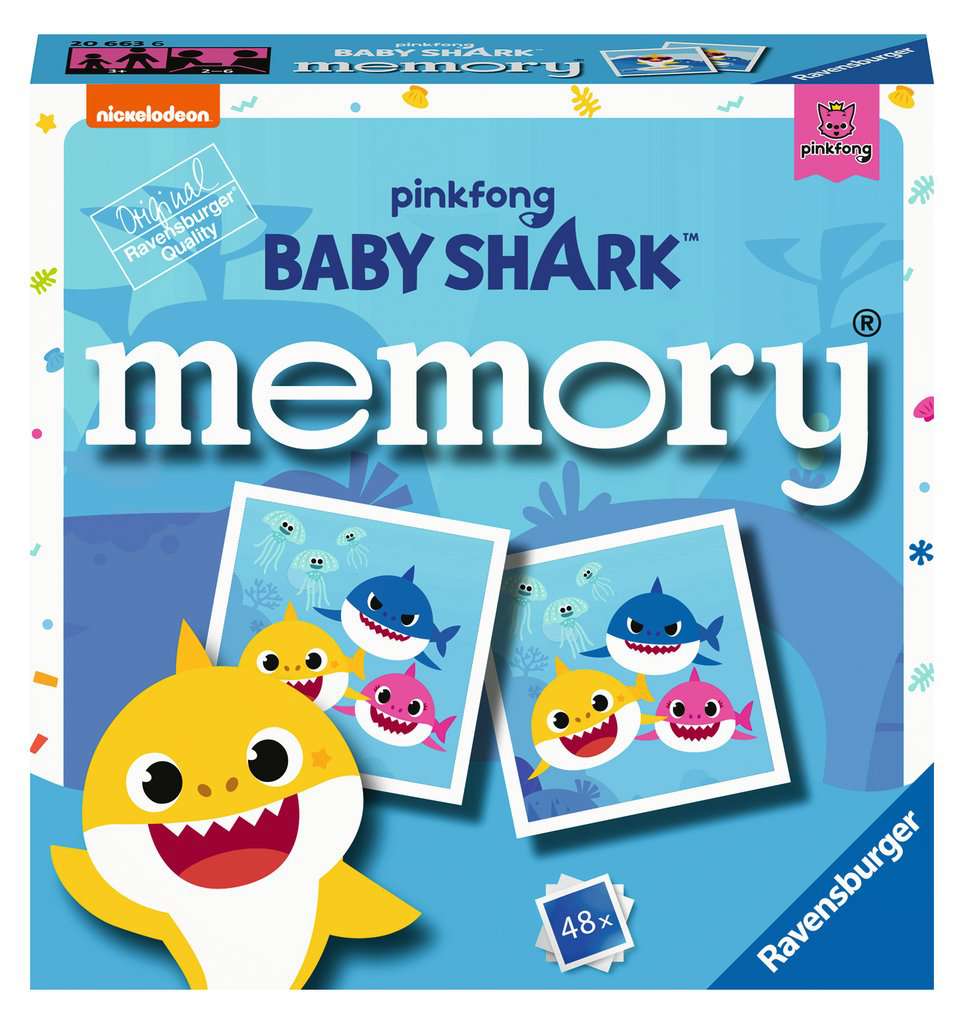 Details about  / 20663 Ravensburger Baby Shark Mini Memory Snap Pairs Card Game Children 3 Years+
