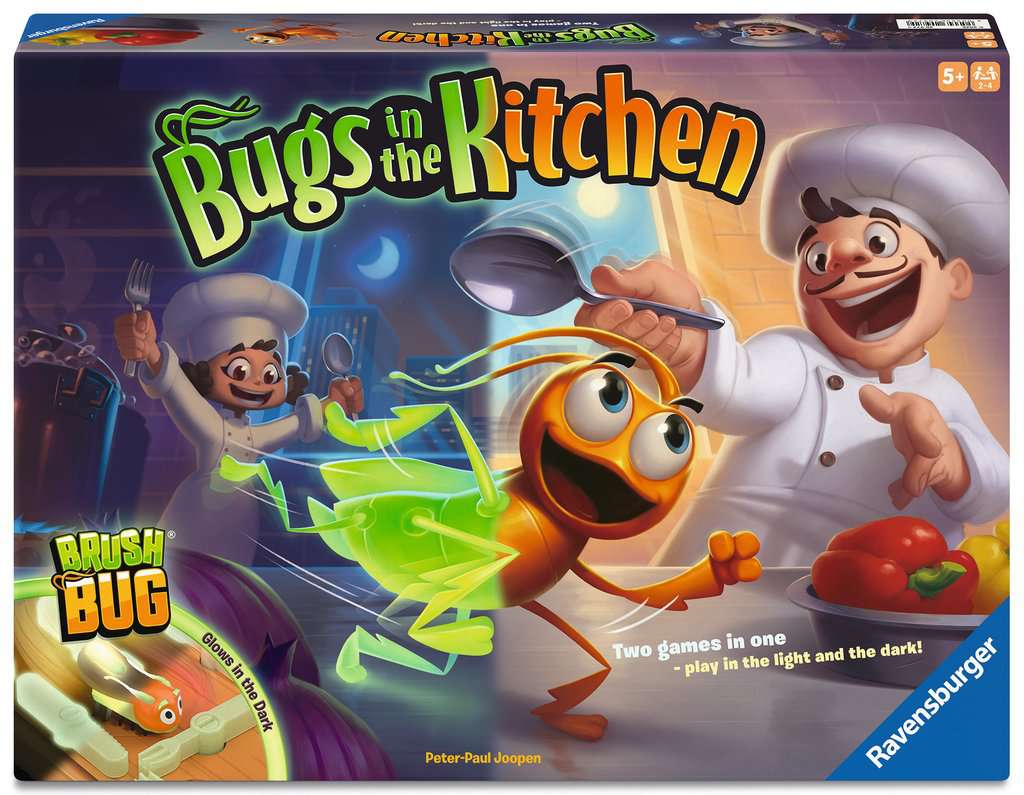 Ravensburger Dark Bugs In The Kitchen - Catch The Hexbug Game - Glow In The