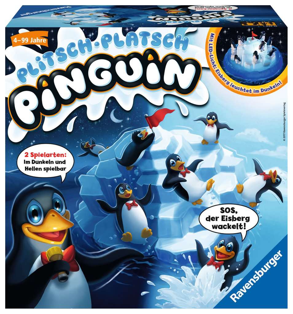 Fallende Pinguin Kinderspiel Aktionsspiel Familienspiel Lernspiel 